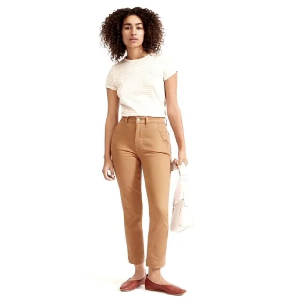 Everlane Slim Leg Crop Ankle Pant Tawny Brown Size 2